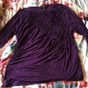 3/4 purple blouse